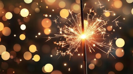 Wall Mural - festive sparkler with glowing background light illustration