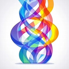 Poster - Vibrant and colorful abstract design featuring swirling patterns and dynamic shapes for artistic use