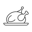 © AMINA - Roasted Chicken on a Serving Platter - Simple Line Art Icon