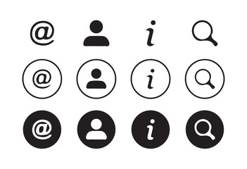 Fototapete - Web icon set. Website set icon vector. for computer and mobile.Business card contact information icons. Contact us icon set. vector illustration eps 10.