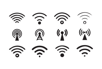 Fototapete - Wifi icon set. signal vector icon. Wireless  icon vector. Wireless symbol collection. Internet sign. vector illustration eps 10.