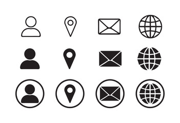 Fototapete - Contact icon vector set. Phone, Call, Email, Address, Website,  Mobile, icons. Social media icons. vector illustration eps 10.