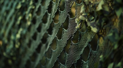 Close-up of camouflage netting texture.