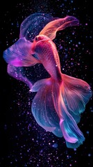 Poster - Radiant Betta, An ethereal dance of color and light in a watery realm