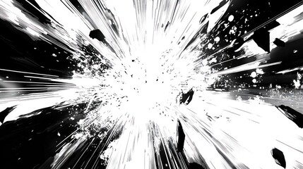Poster - Dynamic Black and White Abstract Burst Design for Modern Visual Concepts