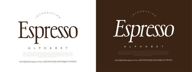 Poster - espresso modern elegant glamour font uppercase lowercase number and symbol. lettering fashion design