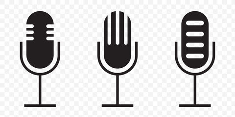 Poster - Microphone Icons set. variant microphone icon. Karaoke mic. Podcast microphone. web and mobile icons. vector illustration. EPS 10.