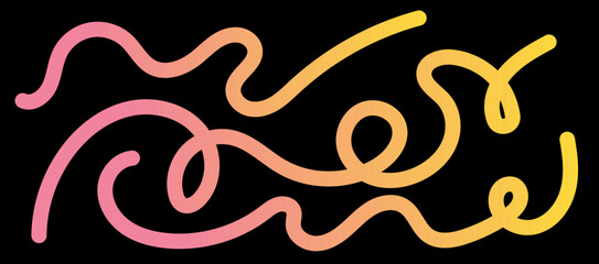 Aufkleber - Vibrant abstract background with pink and yellow neon gradients. Smooth 3D lines, dynamic swirls, and fluid shapes create a modern, trendy, and minimal design.