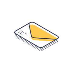 Fototapete - Design features a three-dimensional isometric line icon of an envelope.