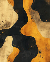 Wall Mural - Abstract artistic design featuring flowing shapes and vibrant colors on a textured background Generative AI