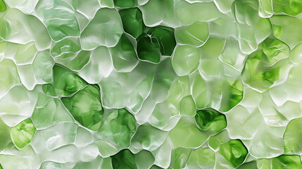 Wall Mural - Abstract green leaf pattern showcasing overlapping shapes and textures in a vibrant, organic design Generative AI