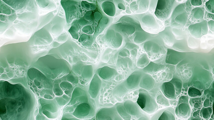 Wall Mural - Organic green abstract texture with intricate patterns and soft gradients showcasing natural fluidity Generative AI