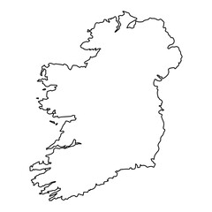 Poster - Blank Outline Map of Ireland border, island Coastline Silhouette