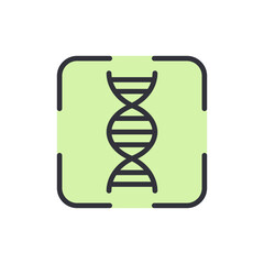 Poster - DNA scan colored icons, minimalist vector illustration ,simple transparent graphic element .Isolated on white background