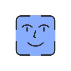Poster - Face recognition colored icons, minimalist vector illustration ,simple transparent graphic element .Isolated on white background