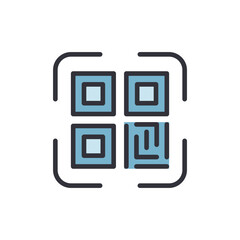 Poster - QR code scan colored icons, minimalist vector illustration ,simple transparent graphic element .Isolated on white background