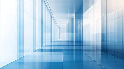 Wall Mural - Modern glass hallway showcasing sleek design and reflecting natural light in a contemporary architectural space Generative AI