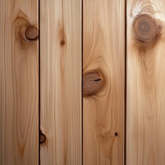 Aufkleber - Close up view of wooden planks. The wooden planks feature natural wood grain texture and knots. The vertical lines create a rustic or natural backdrop
