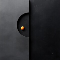 Leinwandbilder - Abstract composition with a circular element and a contrasting dark background creating a sense of mystery and depth