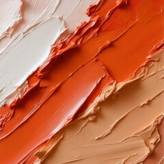 Leinwandbilder - Close-up view of a vibrant abstract makeup palette with various brushstrokes showcasing a range of warm shades and textures