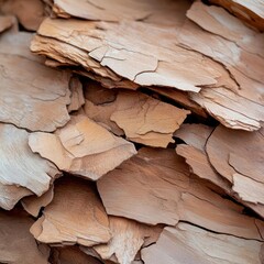 Aufkleber - Close up view of textured tree bark in shades of brown and beige with rough surface under natural daylight revealing detailed patterns