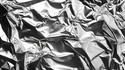 Poster - shiny grainy tinfoil aluminum foil loose silver leaf texture matte gradient monochrome background