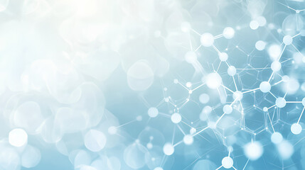 Poster - white and light blue medical abstract gradient background with molecules. web banner. medical backgr
