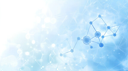 Poster - white and light blue medical abstract gradient background with molecules. web banner. medical backgr