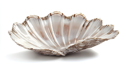 Poster - white elegant sea jacobean scallop shel isolated on white background