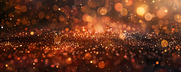 Aufkleber - Shimmering glitter bokeh background in warm tones
