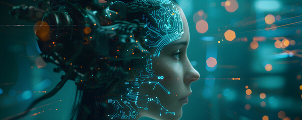 Poster - Cybernetic future: human and technology fusion concept