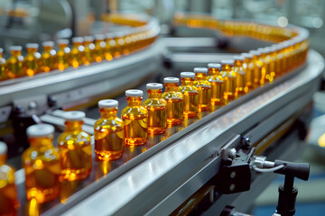 Poster - Pharmaceutical production line with vials