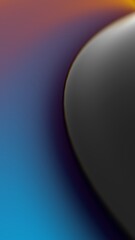 Aufkleber - Fluid swirl of black, orange, and blue gradient forms a modern wave pattern, blending illusions, synergy, and technology into an abstract, futuristic design..