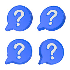 Leinwandbilder - faq icon set 3d realistic rendering