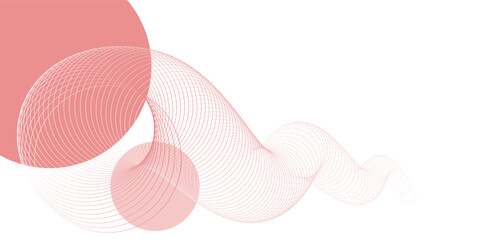 Poster - A light colored abstract background with soft pink circles and subtle gradients, creating a minimalist and serene design. A faint, winding tube-like shape made of rings adds depth and visual interest.