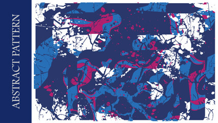 Fototapete - Abstract Pattern with curved shapes, waves, irregular lines. Abstract brush background, graphic resources, design.