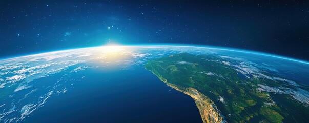 a breathtaking view of earth from space, showcasing the curvature of the planet against a backdrop o