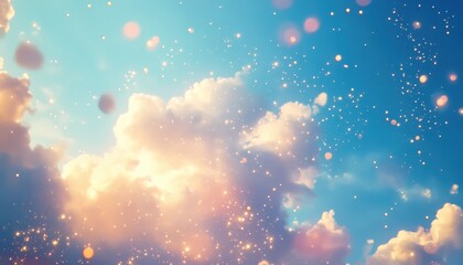 Poster - Dreamy Pastel Sky with Sparkling Clouds
