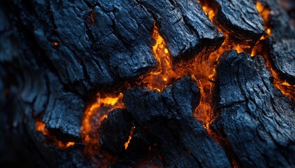 Poster - Glowing Embers of Burning Coal Close Up