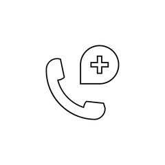 Fototapete - Emergency call line icon, medicine and healthcare, medical support sign vector graphics, a linear pattern on a white background, eps 10.