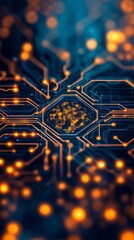 Aufkleber - Dynamic abstract technology background illustration digital realm visual art futuristic environment close-up perspective innovation concept