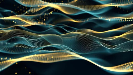Fototapete - Explore mesmerizing flowing waves of light and color creating an abstract digital landscape filled with movement and rhythm