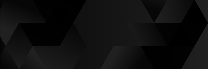 Wall Mural - abstract dark black geometric banner design background.