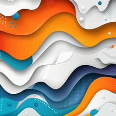 Poster - Abstract Geometric Patterns in Vibrant Colors with Fluid Shapes and Textures for Creative Design and Artistic Backgrounds