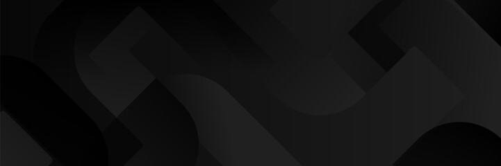 Wall Mural - abstract dark black geometric banner design background.