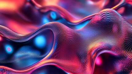 Leinwandbilder - Abstract Surface Waves with Vivid Color Gradients and Texture