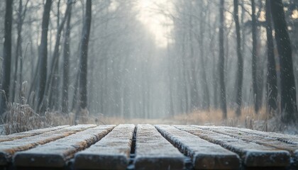 Aufkleber - Snowy Path Through a Winter Forest