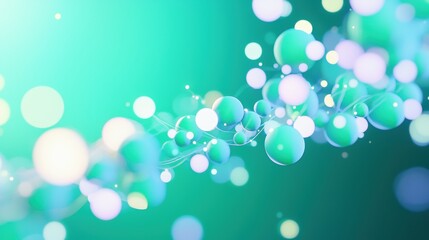 Poster - A vibrant abstract image featuring swirling bubbles and soft gradients, creating a calming and dynamic visual experience, Green Technology.