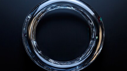 Poster - transparent stretched plastic wrap film frame round black background