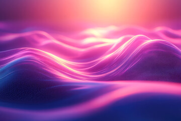 Poster - A mesmerizing landscape of gently rolling waves, filled with colorful light and a sense of tranquility.